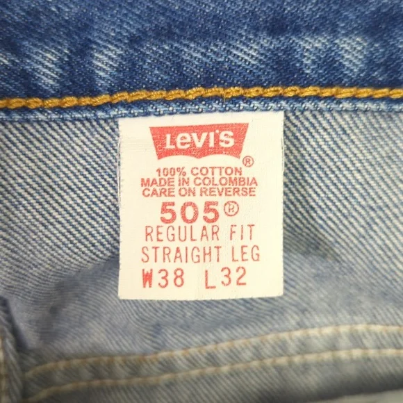 Levi's Vintage Jeans Men's 38x32 Fits 36x32 Blue 505 Regular Fit Straight Leg - Picture 10 of 12